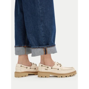 Sneakersy Clarks Cleyhill Boat. 26187841 Écru Kremowy