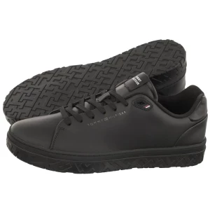Sneakersy Court Thick Cupsole Leather Triple Black FM0FM04830 0GQ (TH930-a) Tommy Hilfiger