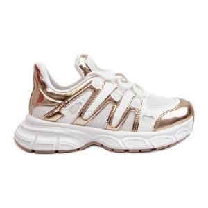 Sneakersy Damskie Biało-Złote Ahmani białe Inna marka
