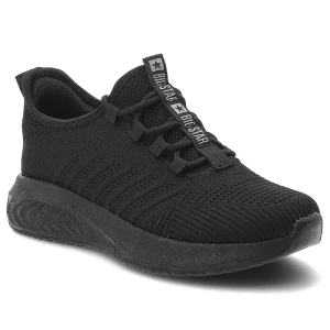 Sneakersy damskie Big Star, cholewka z materiału dopasowujące do stopy miękka wyściółka komfortowa wkładka lekka amortyzująca podeszwa, czarne, UU274