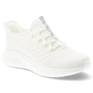 Sneakersy damskie Big Star, cholewka z materiału tekstylnego o oddychającej strukturze elastyczne sznurowanie, białe, UU274056