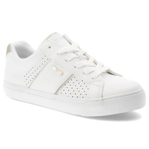 Sneakersy damskie Big Star, skóra ekologiczna perforowana cholewka sznurowany fason klasyczna gumowa podeszwa, białe, TT274291