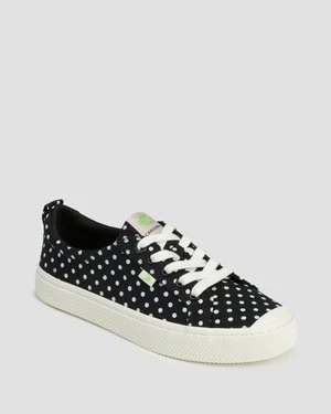 Sneakersy Damskie Cariuma Oca Low Polka Dot Black Canvas