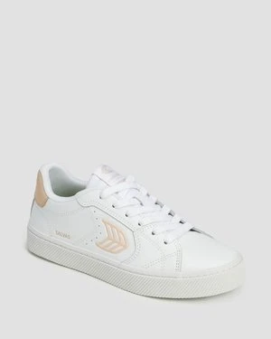 Sneakersy Damskie Cariuma Salvas White Leather Sand Logo