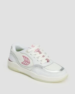 Sneakersy Damskie Cariuma Uba White Leather And Suede Blush Pink Logo
