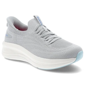Sneakersy damskie Kobbo, cholewka z materiału tekstylnego dopasowana konstrukcja typu slip-on, szare, 102425