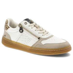 Sneakersy damskie Mustang, cholewka ze skóry ekologicznej perforowane panele boczny zamek sznurowanie elastyczna podeszwa zapewniająca komfort codzie