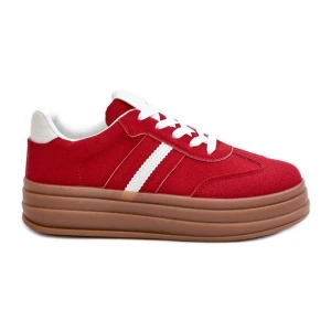 Sneakersy Damskie Na Platformie Czerwone Dravinnia Inna marka