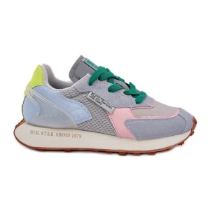 Sneakersy Damskie Na Platformie Memory Foam System Big Star NN274682 Niebieskie
