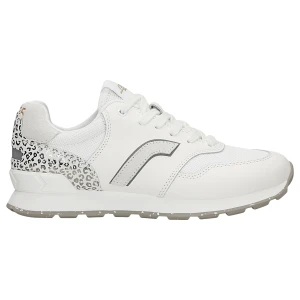 Białe sneakersy damskie relaks z aplikacja w srebrna panterke r 34202-59