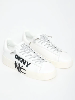Sneakersy damskie skórzane DKNY