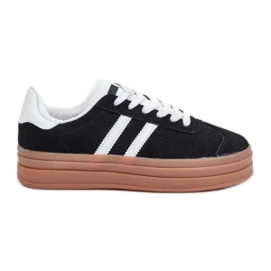 Sneakersy Damskie Sportowe Na Platformie Czarne Inna marka