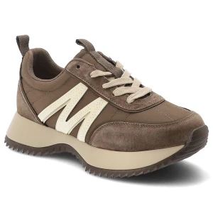 Sneakersy damskie Vinceza, cholewka ze skóry naturalnej wzmocnione elementy przy nosku dynamiczny design gruba amortyzująca podeszwa, brązowe, 41521