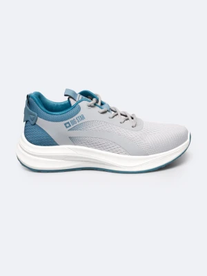 Sneakersy damskie z turkusowymi wstawkami szare RR174271 902 BIG STAR
