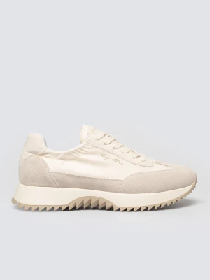 Sneakersy damskie z zamszowymi wstawkami beżowe TT274512 801 BIG STAR