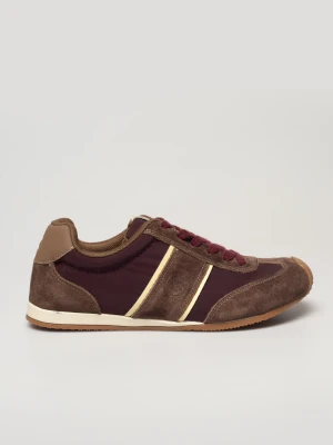 sneakersy damskie z zamszowymi wstawkami brązowe tt274560 803 Big Star