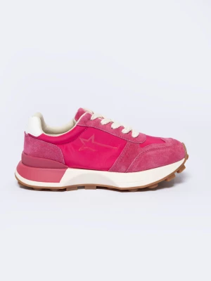 Sneakersy damskie z zamszowymi wstawkami różowe NN274961 602 BIG STAR