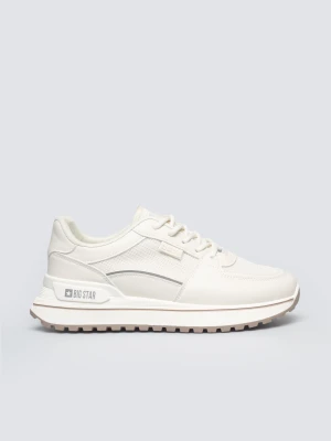 Sneakersy damskie ze skóry ekologicznej beżowe NN274A088 801 BIG STAR