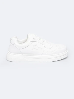 Sneakersy damskie ze skóry ekologicznej białe RR174571 101 BIG STAR