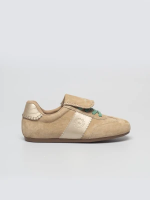 Sneakersy damskie ze skóry naturalnej beżowe TT274686 801 BIG STAR