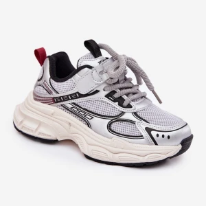 Sneakersy Dziecięce Na Grubej Podeszwie Srebrne Xairana srebrny