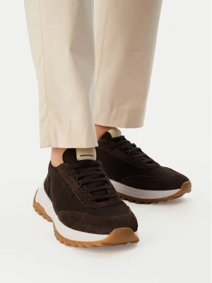 Sneakersy Emporio Armani EM005746 AF25311 U6032 Brązowy ciemny
