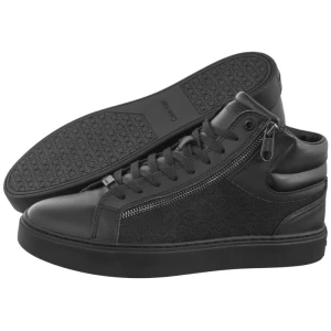 Sneakersy High Top Lace Up W/ Zip Mono Triple Black Mono HM0HM01556 0GT (CK594-a) Calvin Klein