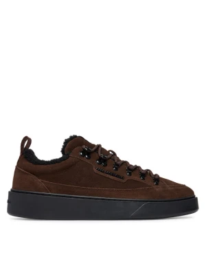 Sneakersy KARL LAGERFELD Flint II KL53322L Brązowy ciemny