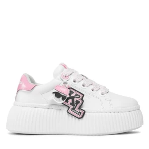Sneakersy KARL LAGERFELD KL42376V White Lthr w/Pink 01P