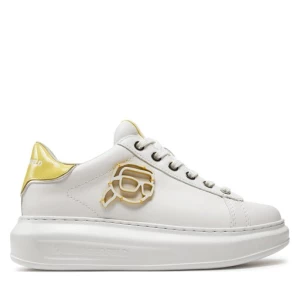 Sneakersy KARL LAGERFELD KL62578 White Lthr w/Yellow 01E