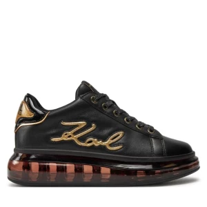 Sneakersy KARL LAGERFELD KL62611F Black Lthr W/Gold