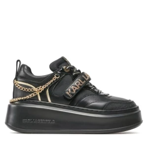Sneakersy KARL LAGERFELD KL63540E Black Lthr W/Gold