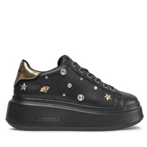 Sneakersy KARL LAGERFELD KL63579G Black Lthr w/Gold 00G