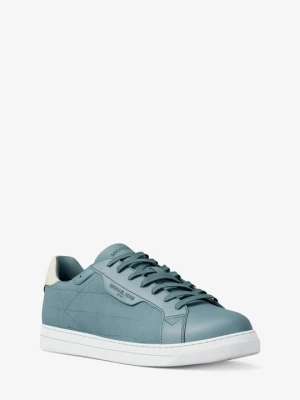 Sneakersy Keating z zamszu z fakturą łuski krokodyla i skóry Michael Kors CHAMBRAY (Niebieski)