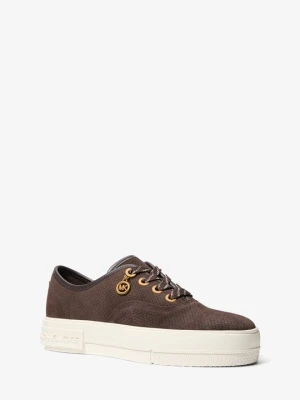 Sneakersy Lindsey z perforowanym zamszem na platformie Michael Kors CZEKOLADOWY (Brązowy)