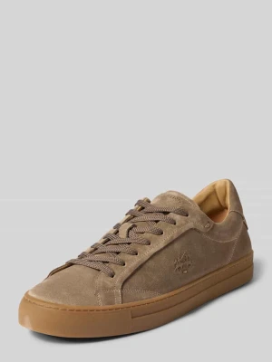 Sneakersy Low z welurowej skóry bydlęcej z gumową podeszwą La Martina