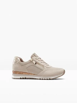 Sneakersy marki Marco Tozzi z zamkiem BonPrix beżowy