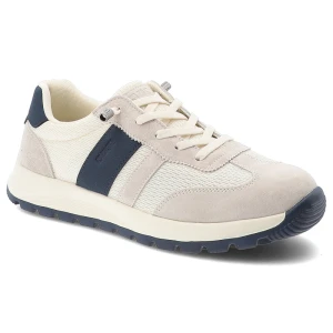 Zdjęcie produktu Sneakersy męskie Big Star, skóra naturalna i tekstylne wstawki sznurowany fason sportowy design amortyzująca podeszwa kontrastowe detale, białe, TT17