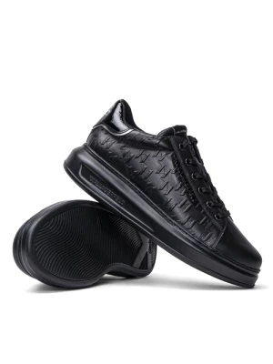 Sneakersy męskie czarne Karl Lagerfeld KAPRI Monogram Emboss