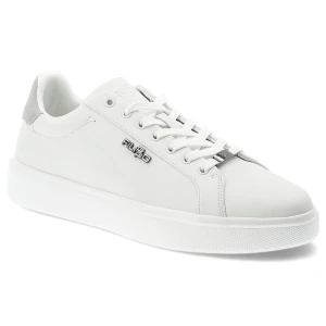 Sneakersy męskie Filippo, cholewka ze skóry naturalnej o gładkim wykończeniu klasyczne wiązanie na płaskiej podeszwie, białe, MP7840/26