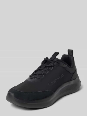 Sneakersy męskie z obszyciem ze skóry model 'LIGHT EVA' Calvin Klein czarny