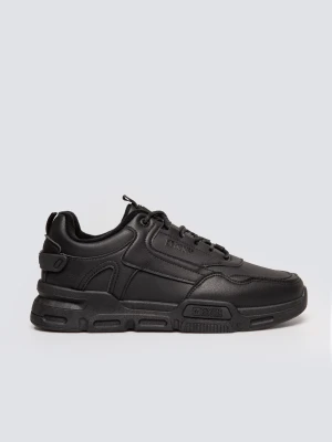 Sneakersy męskie ze skóry ekologicznej czarne OO174584 906 BIG STAR