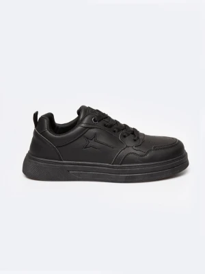 Sneakersy męskie ze skóry ekologicznej czarne RR174572 906 BIG STAR