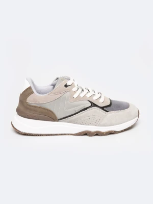 Sneakersy męskie ze skóry naturalnej szare RR174429 901 BIG STAR
