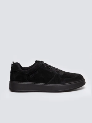 Sneakersy męskie ze skóry naturalnej zamszowej czarne OO174012 906 BIG STAR