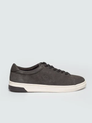 sneakersy męskie ze skóry naturalnej zamszowej szare uu174051 903 Big Star