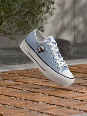 Sneakersy niskie KARL LAGERFELD jasnoniebieski denim