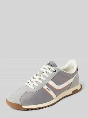 Sneakersy niskie z detalami z imitacji weluru model ‘ZAYN’ Boss Orange