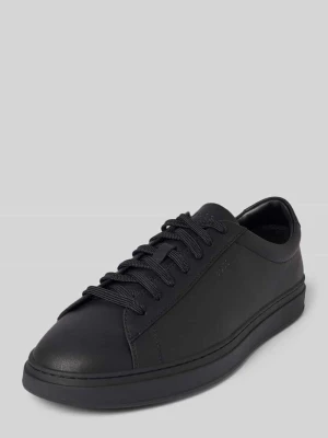 Niskie sneakersy z prawdziwej skóry bydlęcej model 'KIERAN_TENN_ALLT' Boss Czarny