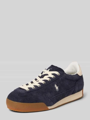 Sneakersy niskie z naturalnej skóry welurowej model ‘HESTER’ Polo Ralph Lauren